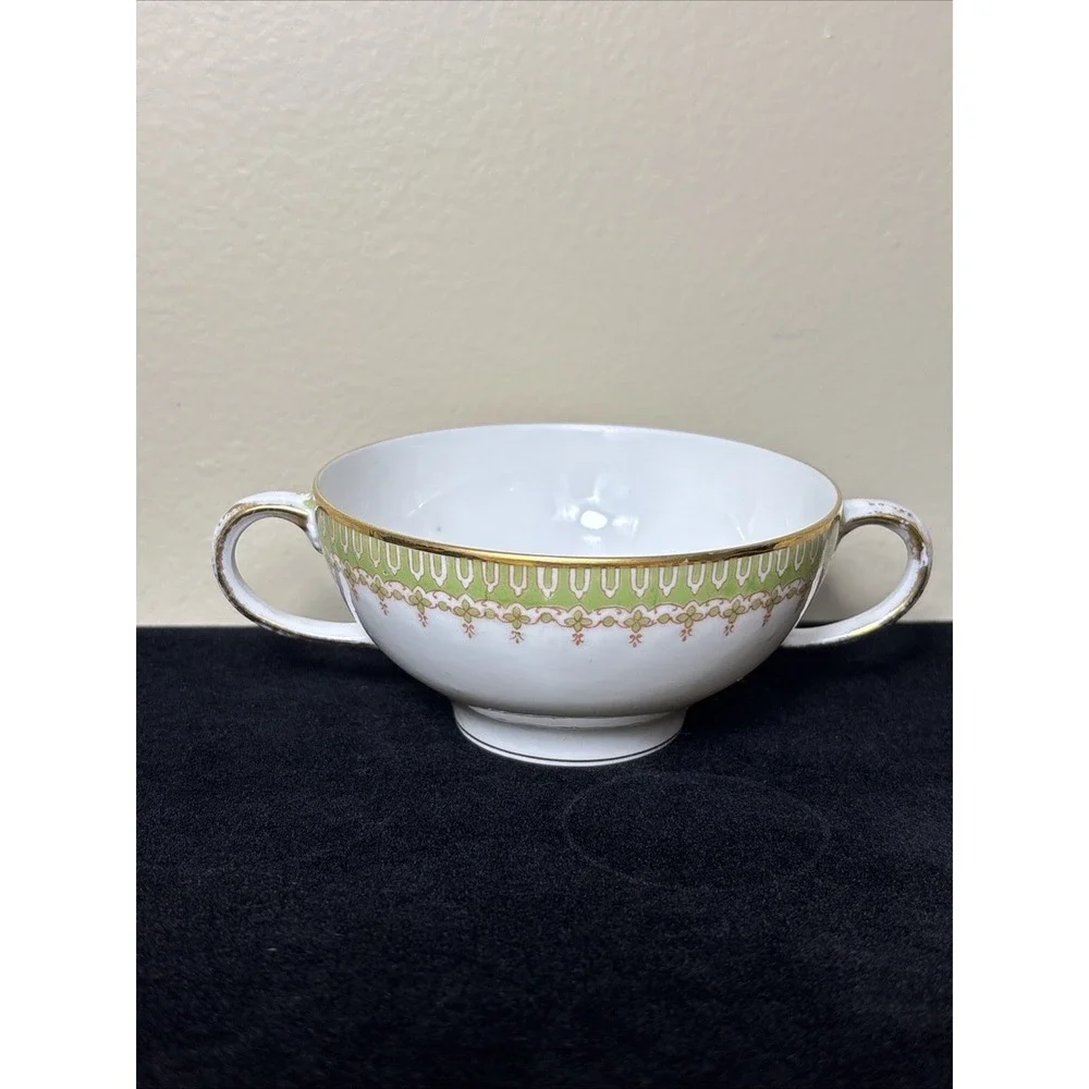 Antique WG & Co Limoges France William Guerin Double Handle Cream Soup Broth Cup